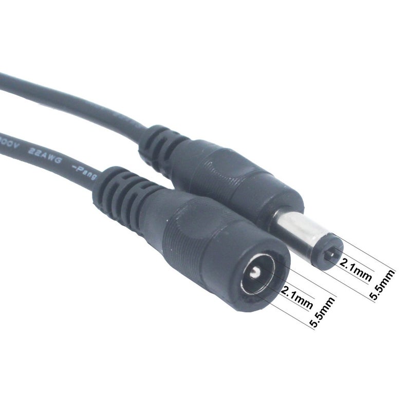 Litever Extension Cable 20 awg 3.3 ft, Extra for Litever LL-008 Series Under Cabinet Lights.5.5mm x 2.1mm DC Plugs, Male to Female, for 5~24VDC LED Light Strips, CCTV; Extension Jumper Cord-(4-Pack) - Image 5